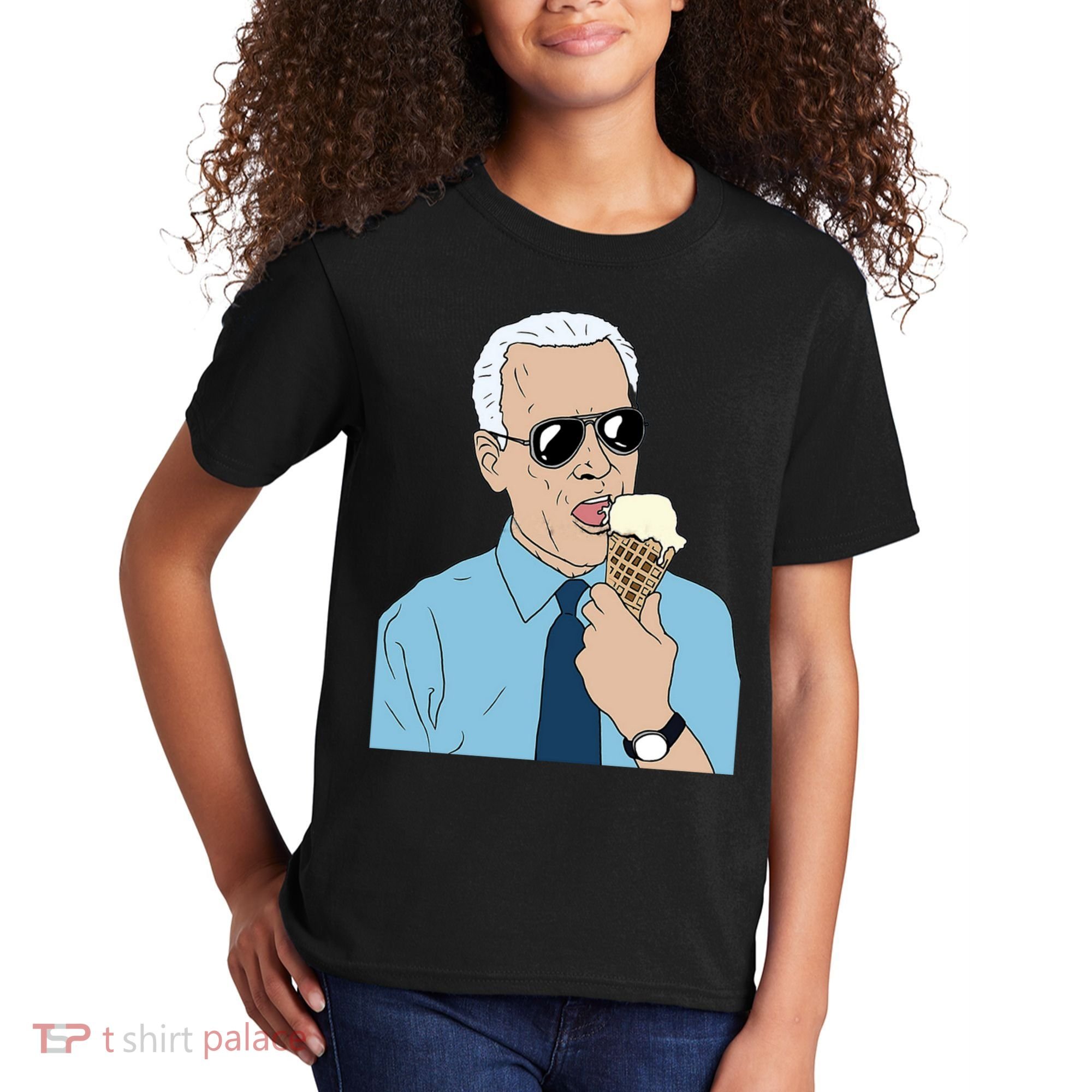 Joe Biden Eating Ice Cream Kids T-Shirt