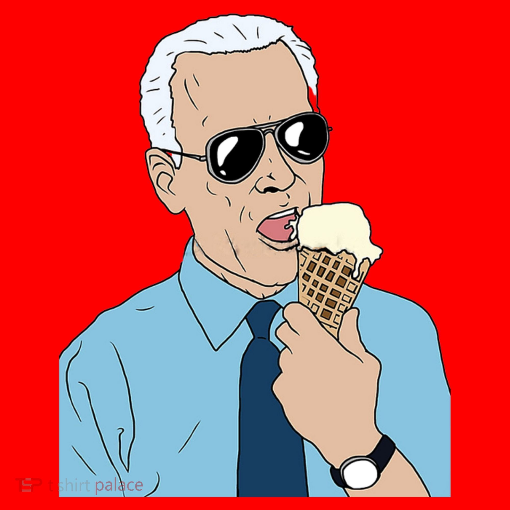 Joe Biden Eating Ice Cream Santa Hat