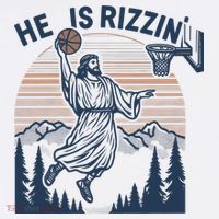 Jesus Basketball Easter He Is Rizzin Basketball God Vintage Funny T-Shirt thumb 7