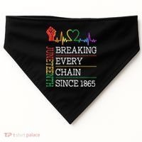 Juneteenth Breaking Every Chain Since 1865 USA-Made Doggie Bandana thumb 0