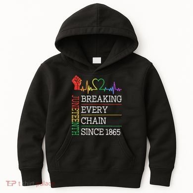 Juneteenth Breaking Every Chain Since 1865 Kids Hoodie