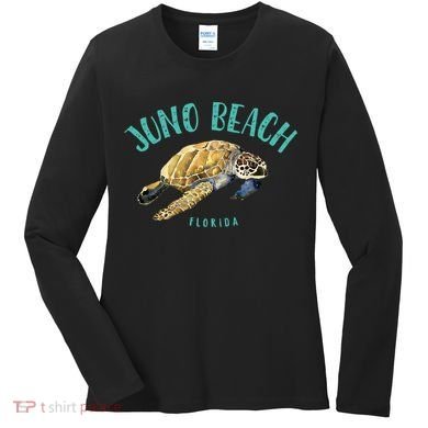 Juno Beach Florida Sea Turtle Design Women's Long Sleeve Shirt