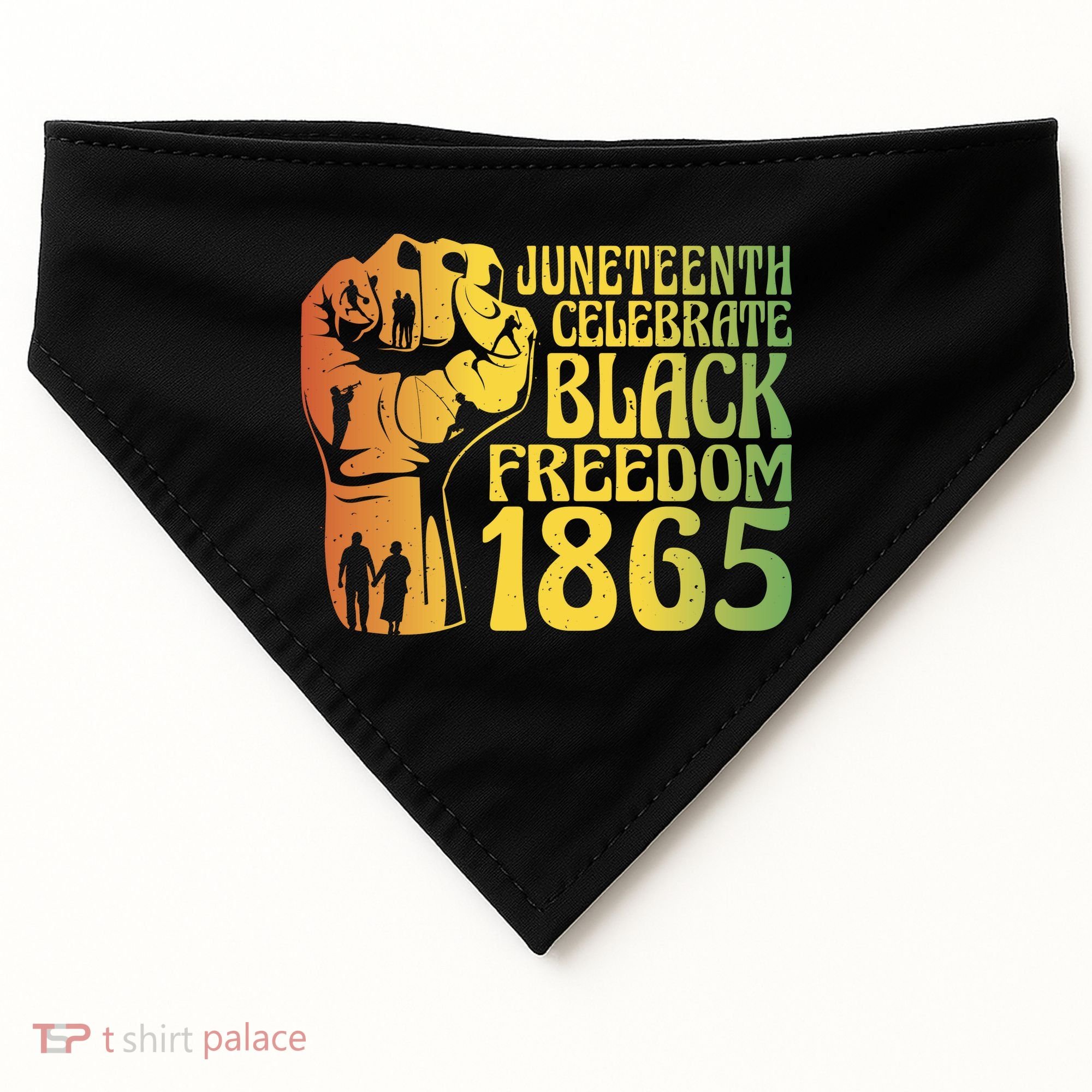 Juneteenth Black Freedom Day 1865 USA-Made Doggie Bandana