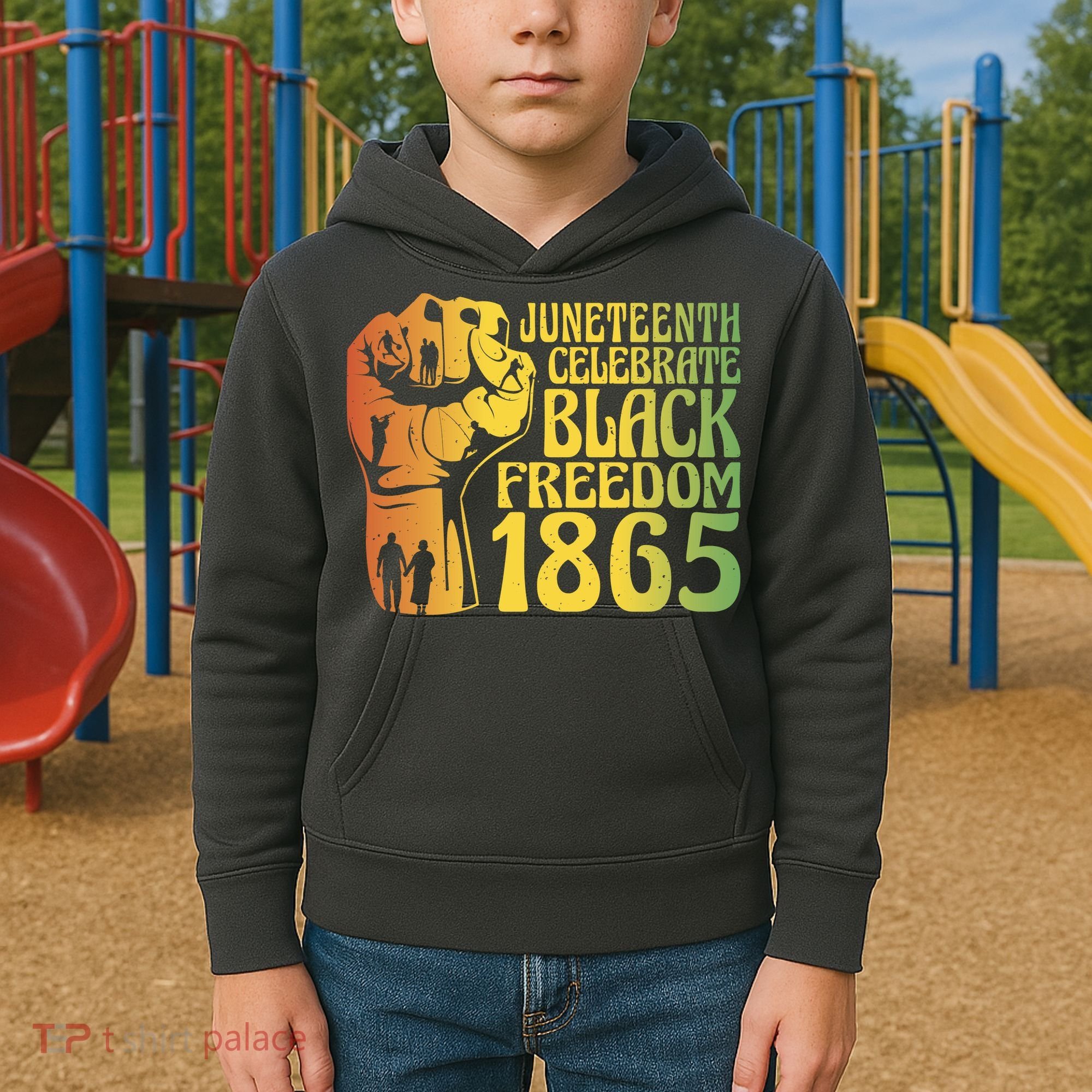 Juneteenth Black Freedom Day 1865 Kids Hoodie