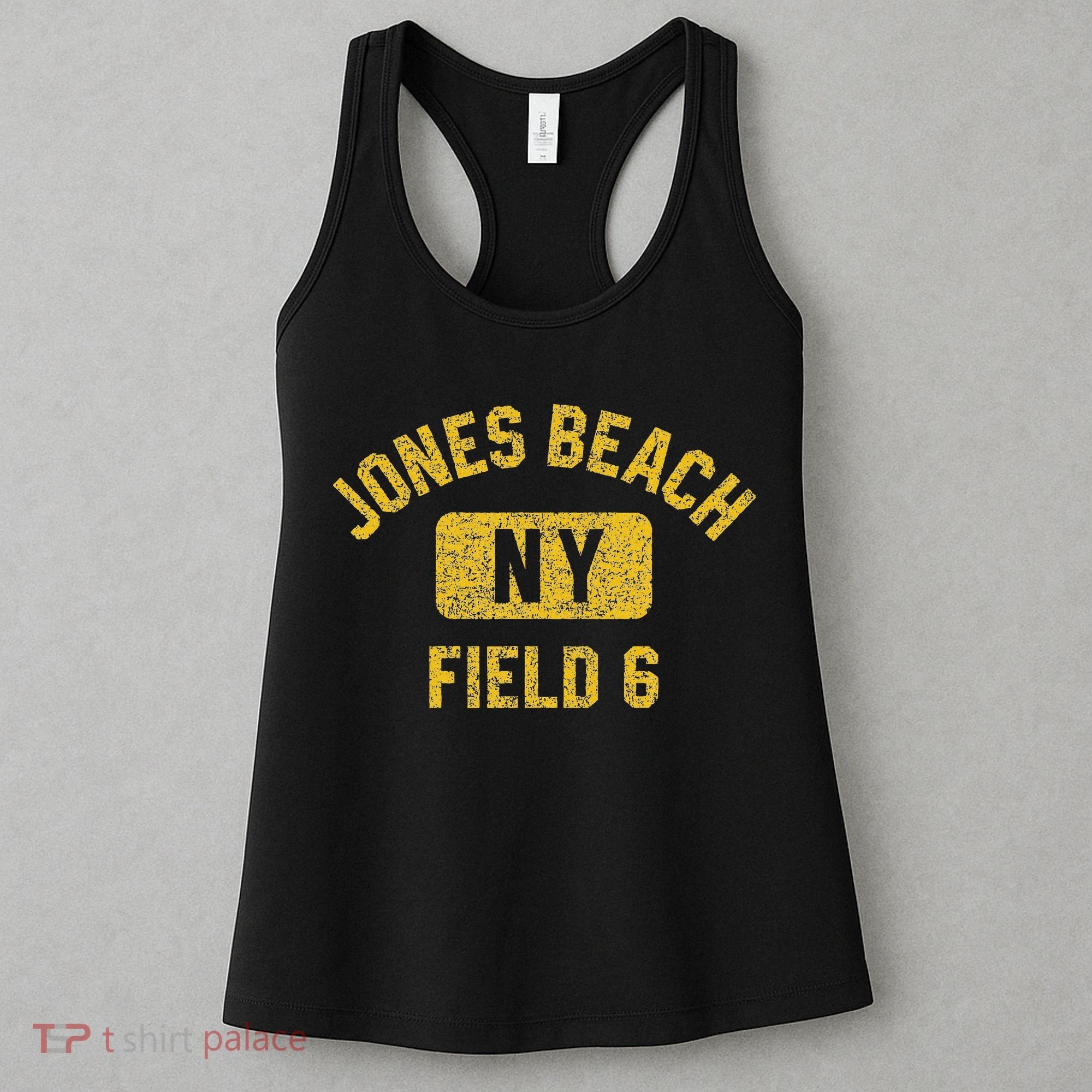 Jones Beach Field 6 Ny Gym Style Distressed Amber Print Women's Tank Top
