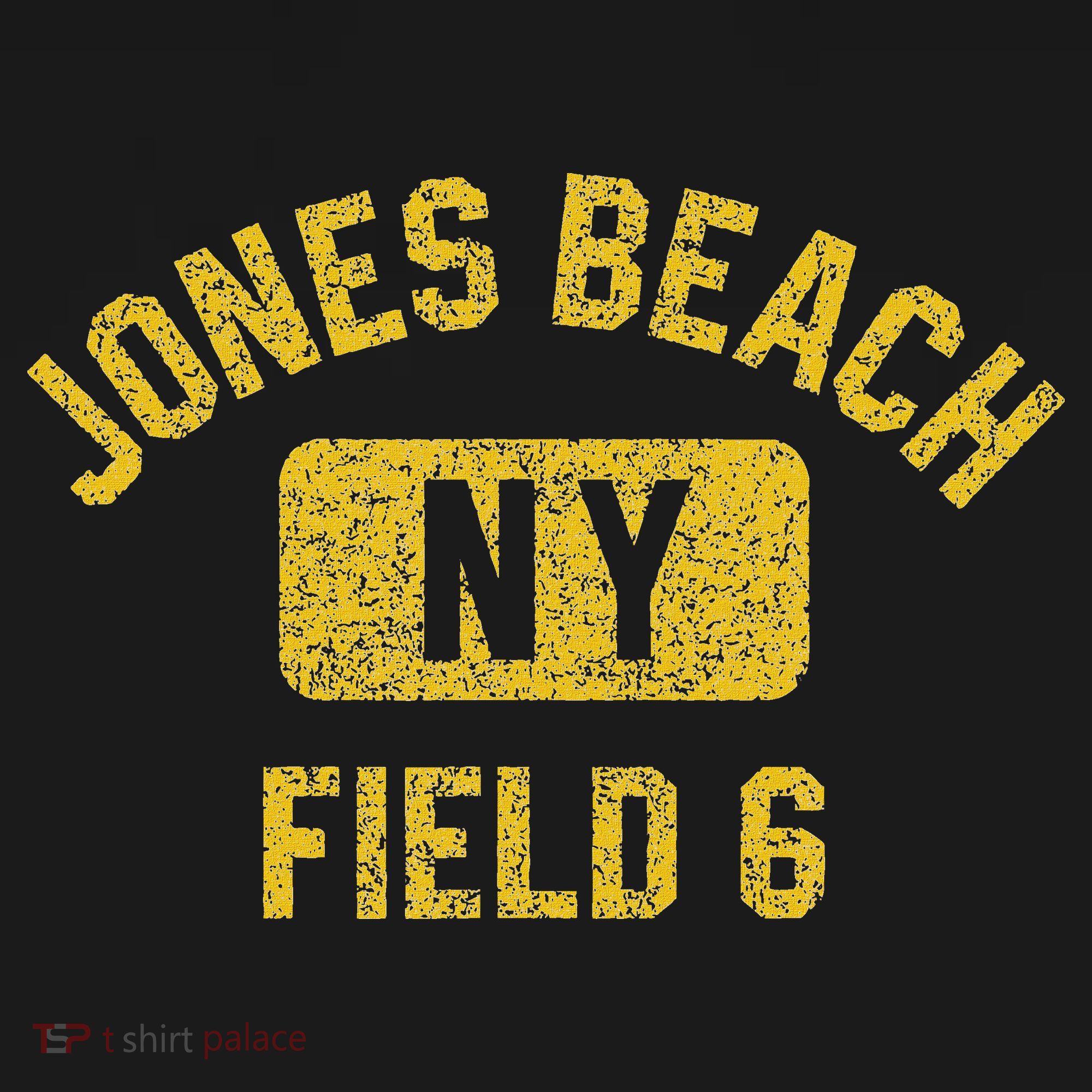 Jones Beach Field 6 Ny Gym Style Distressed Amber Print Baby Bodysuit
