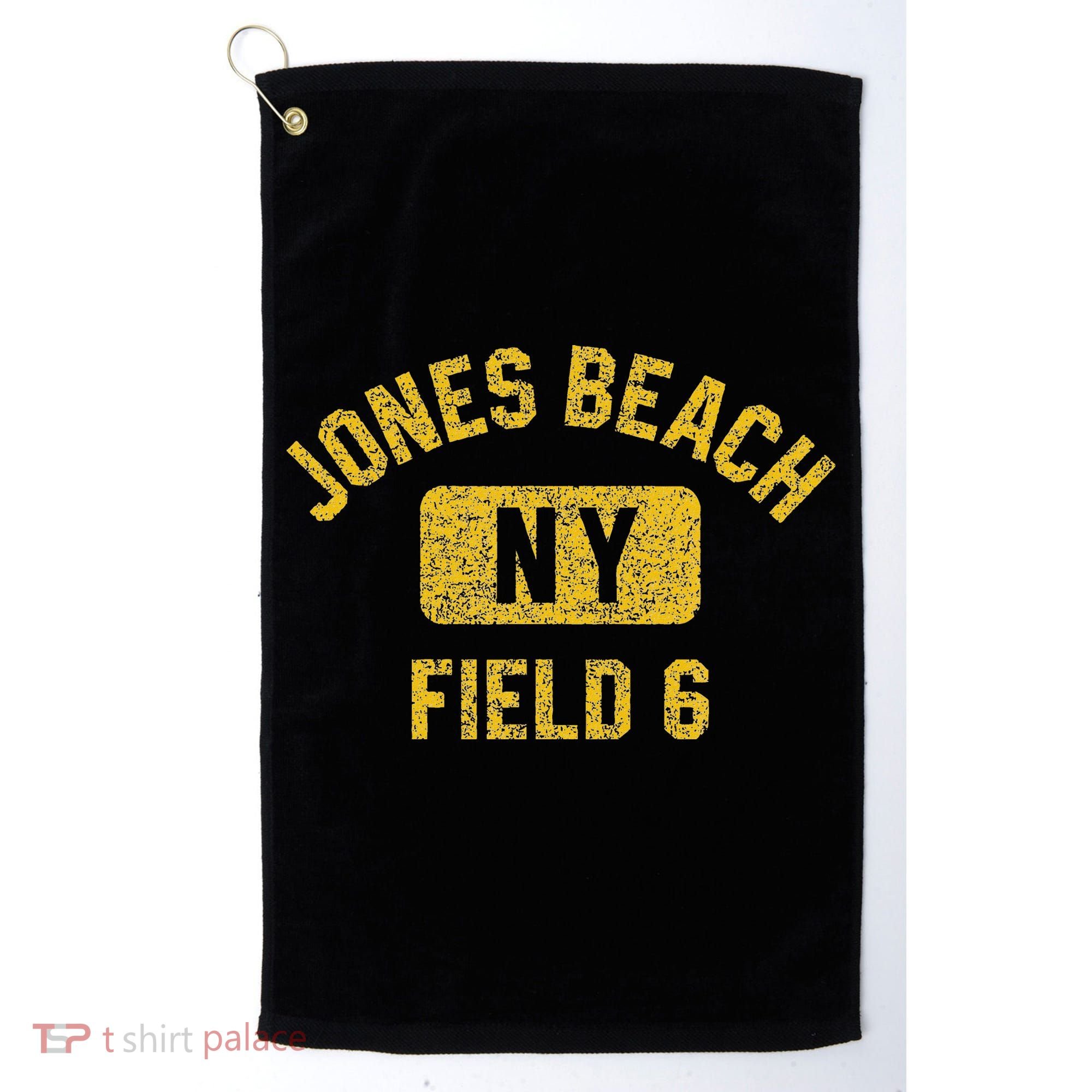 Jones Beach Field 6 Ny Gym Style Distressed Amber Print Golf Towel