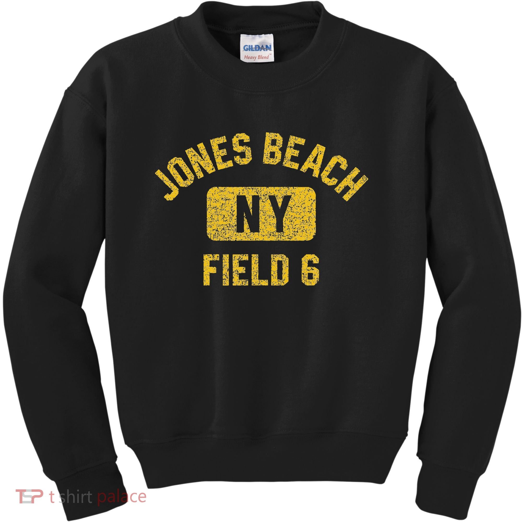 Jones Beach Field 6 Ny Gym Style Distressed Amber Print Kids Sweatshirt