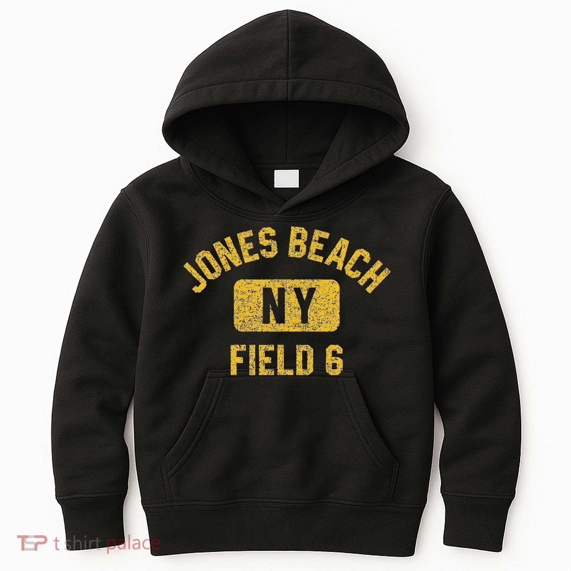 Jones Beach Field 6 Ny Gym Style Distressed Amber Print Kids Hoodie