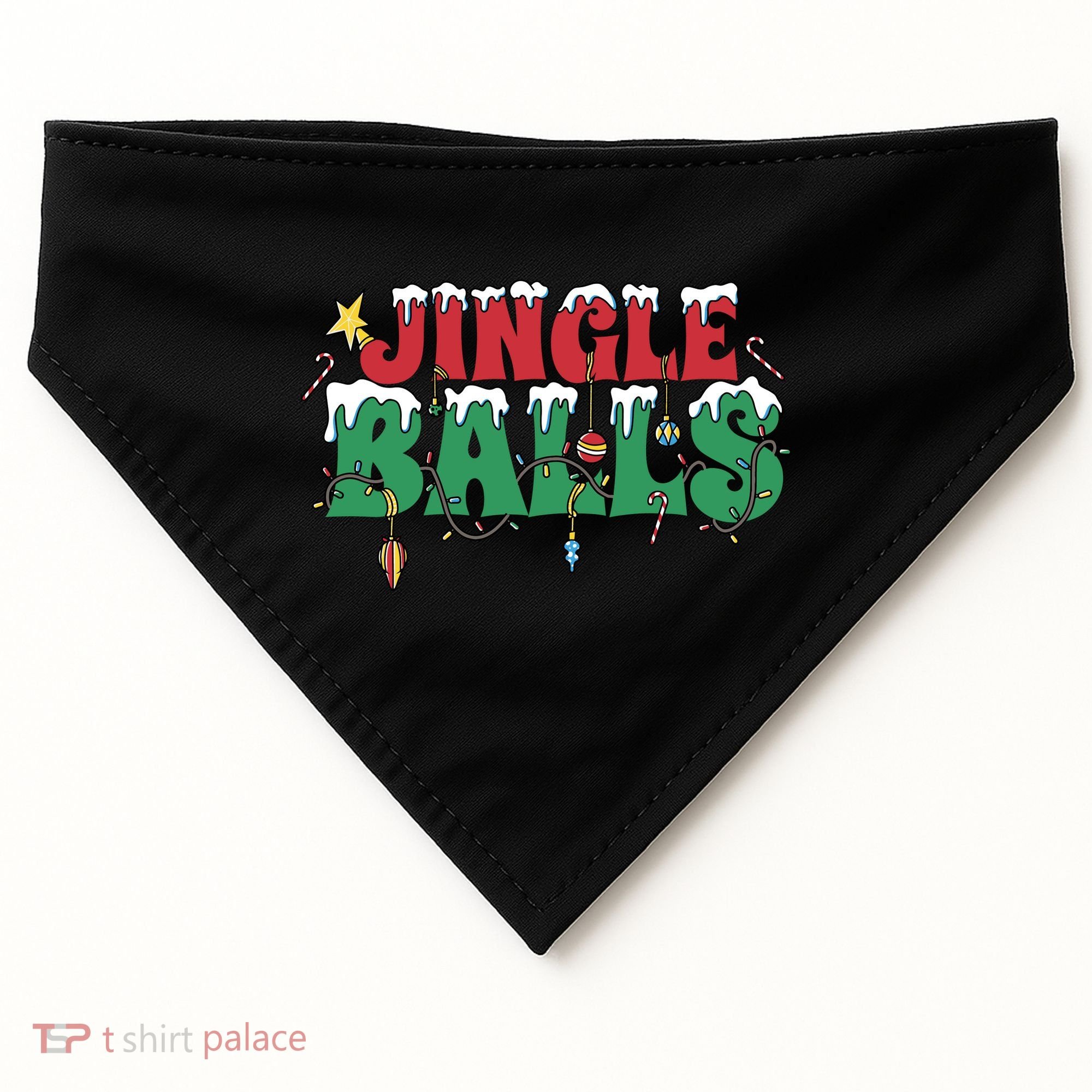 Jingle Balls Funny Christmas Holiday USA-Made Doggie Bandana