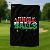 Jingle Balls Funny Christmas Holiday Golf Towel thumb 1