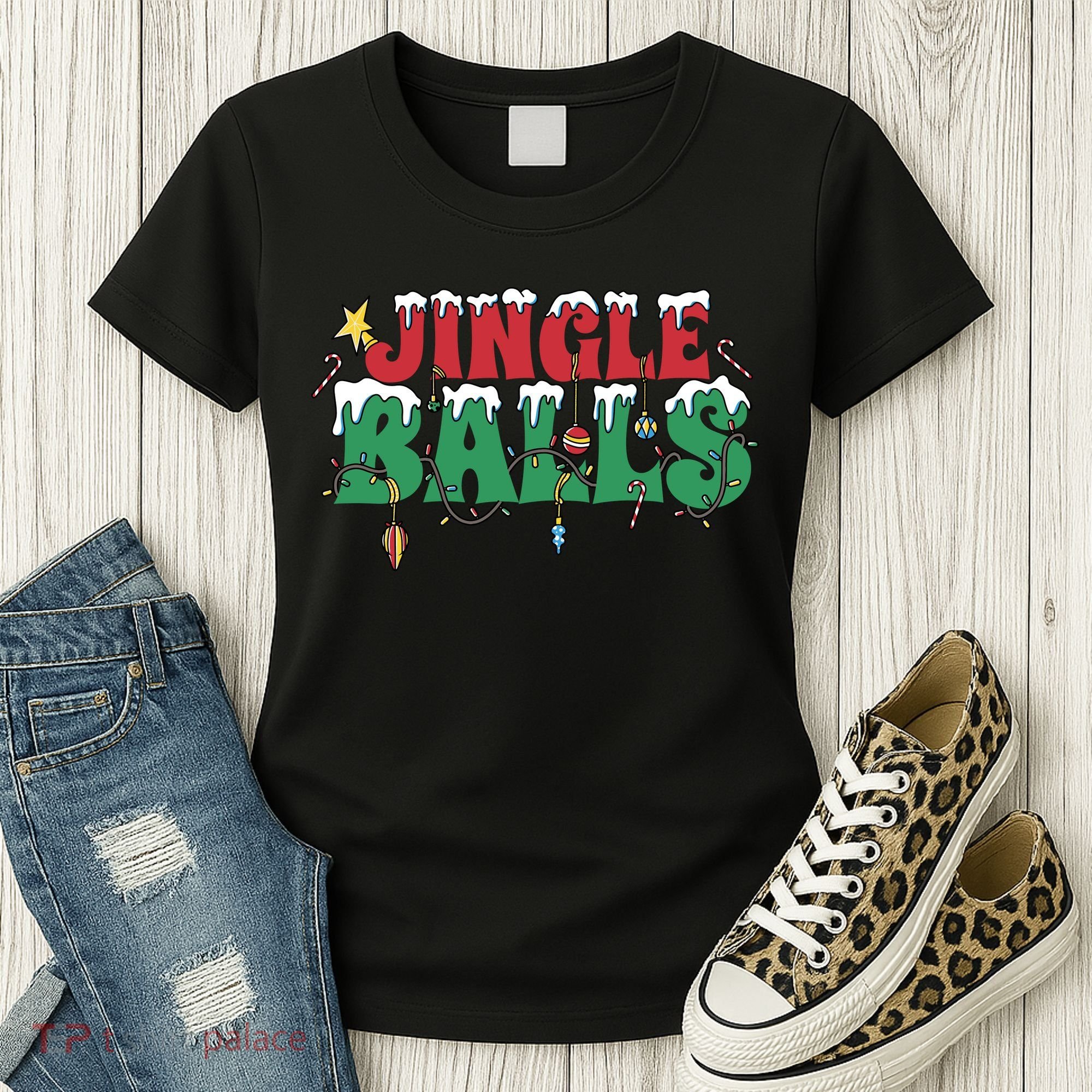 Jingle Balls Funny Christmas Holiday Women's T-Shirt