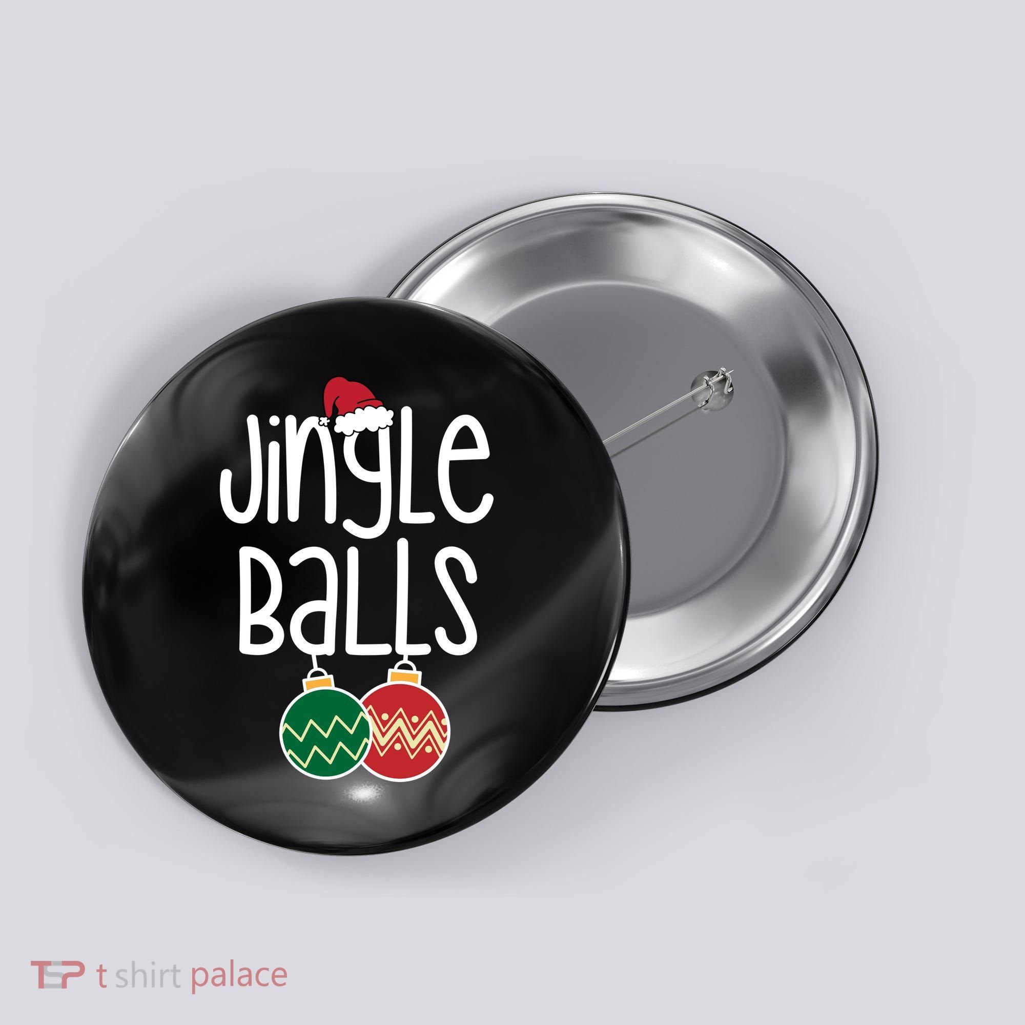 Jingle Balls Festive Christmas Holiday Button