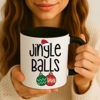 Jingle Balls Festive Christmas Holiday Coffee Mug thumb 3