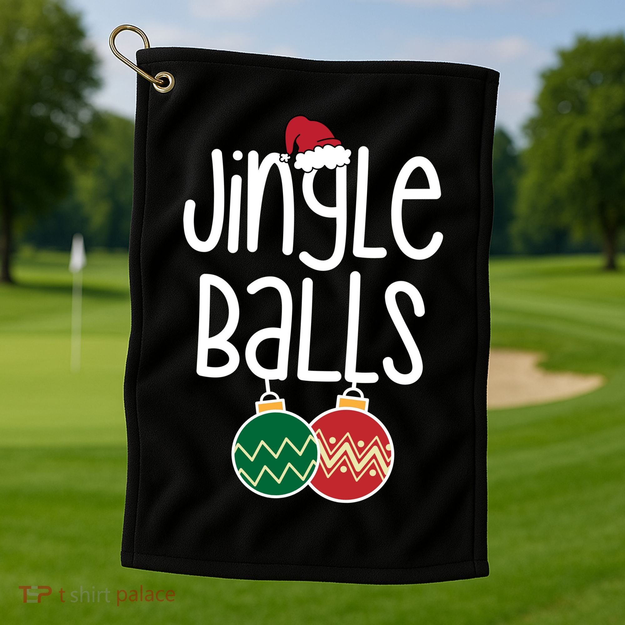Jingle Balls Festive Christmas Holiday Golf Towel