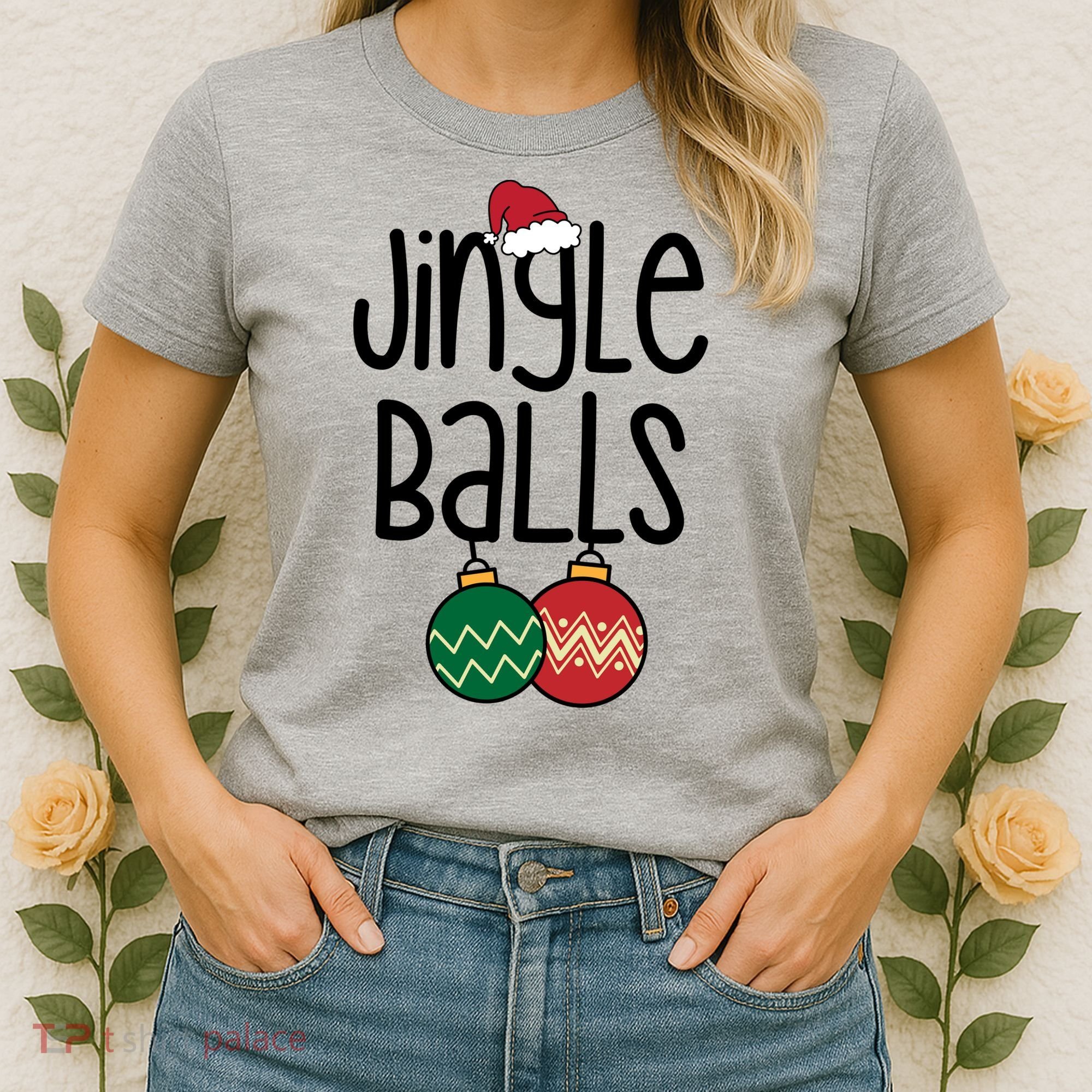 Jingle Balls Festive Christmas Holiday Women's T-Shirt