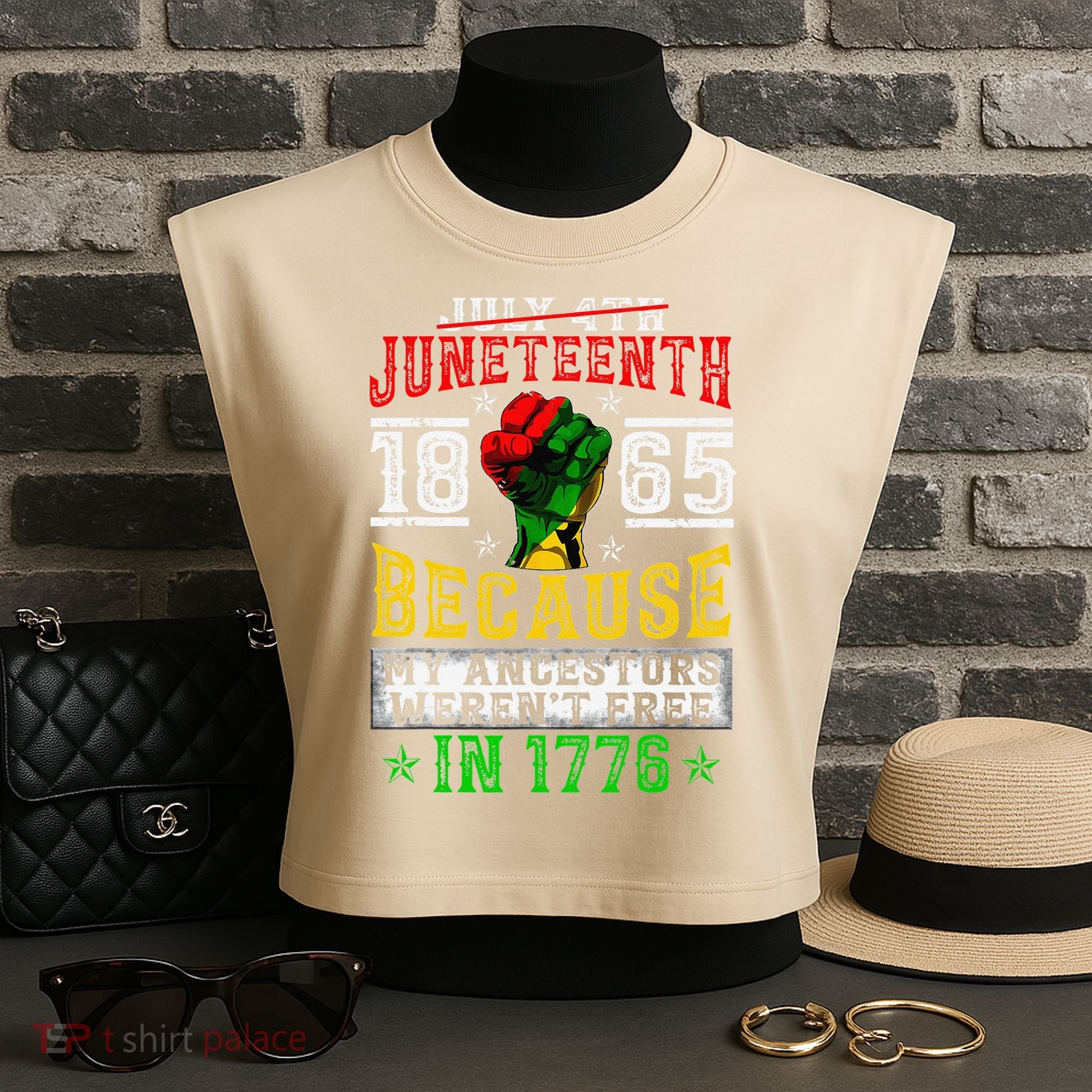 Juneteenth Black History Pride African American Freedom Garment-Dyed Women's Muscle Tee