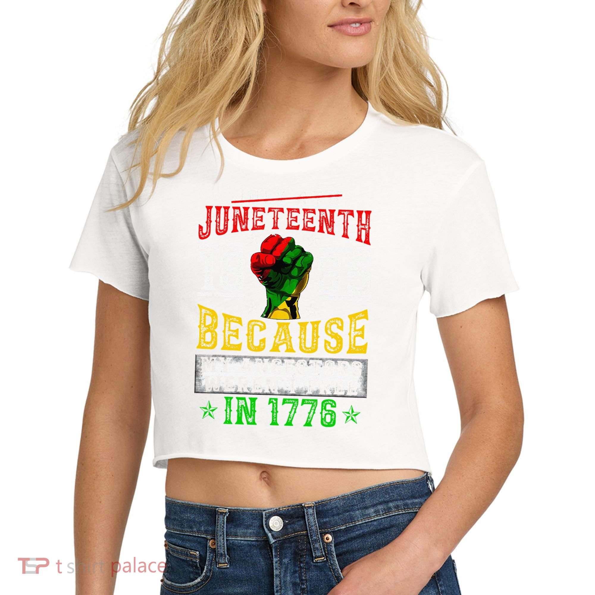 Juneteenth Black History Pride African American Freedom Women's Crop Top Tee