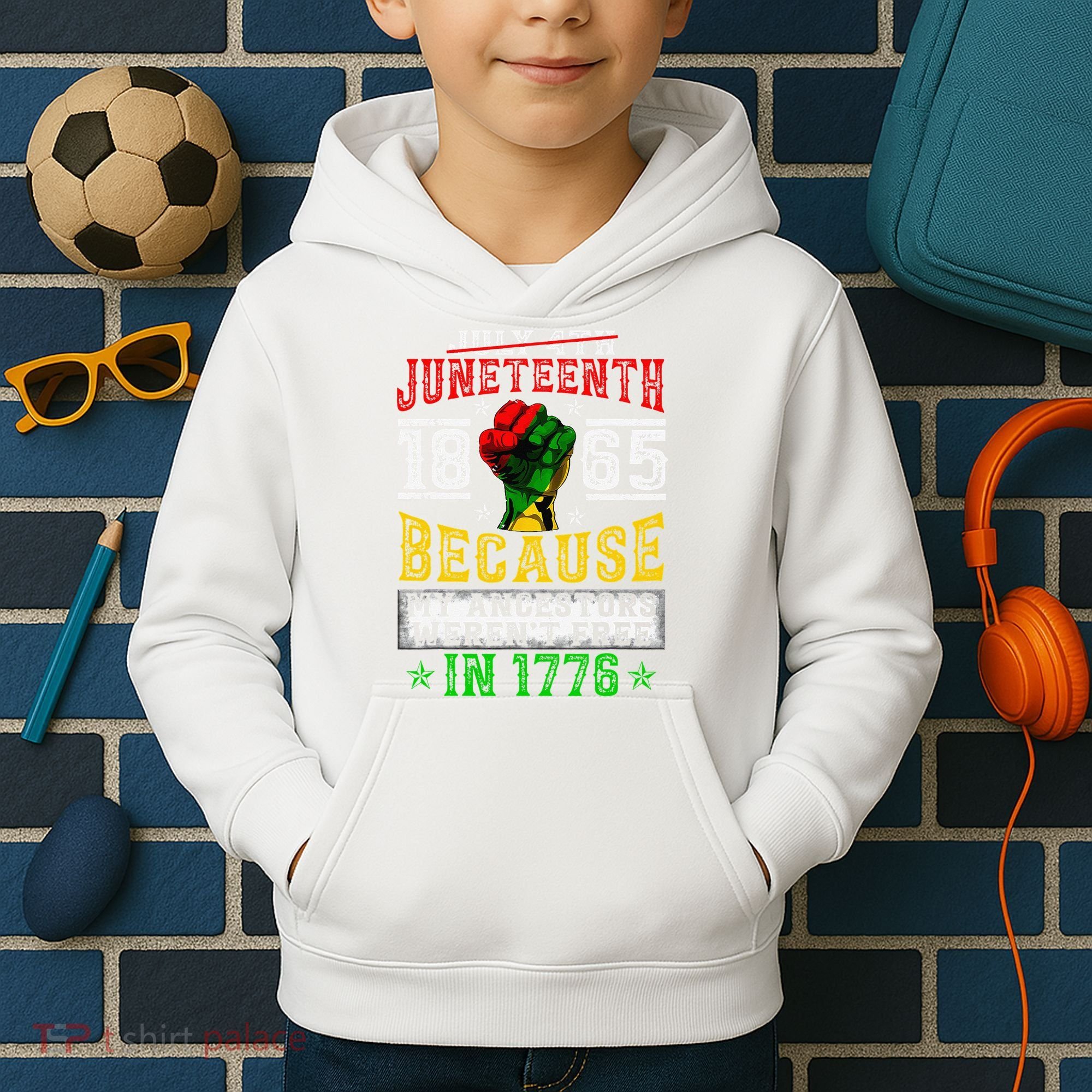 Juneteenth Black History Pride African American Freedom Kids Hoodie