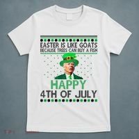 Joe Biden Happy 4th Of July Confused St Patricks Day Funny T-Shirt thumb 5