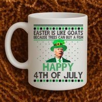Joe Biden Happy 4th Of July Confused St Patricks Day Funny Coffee Mug thumb 2