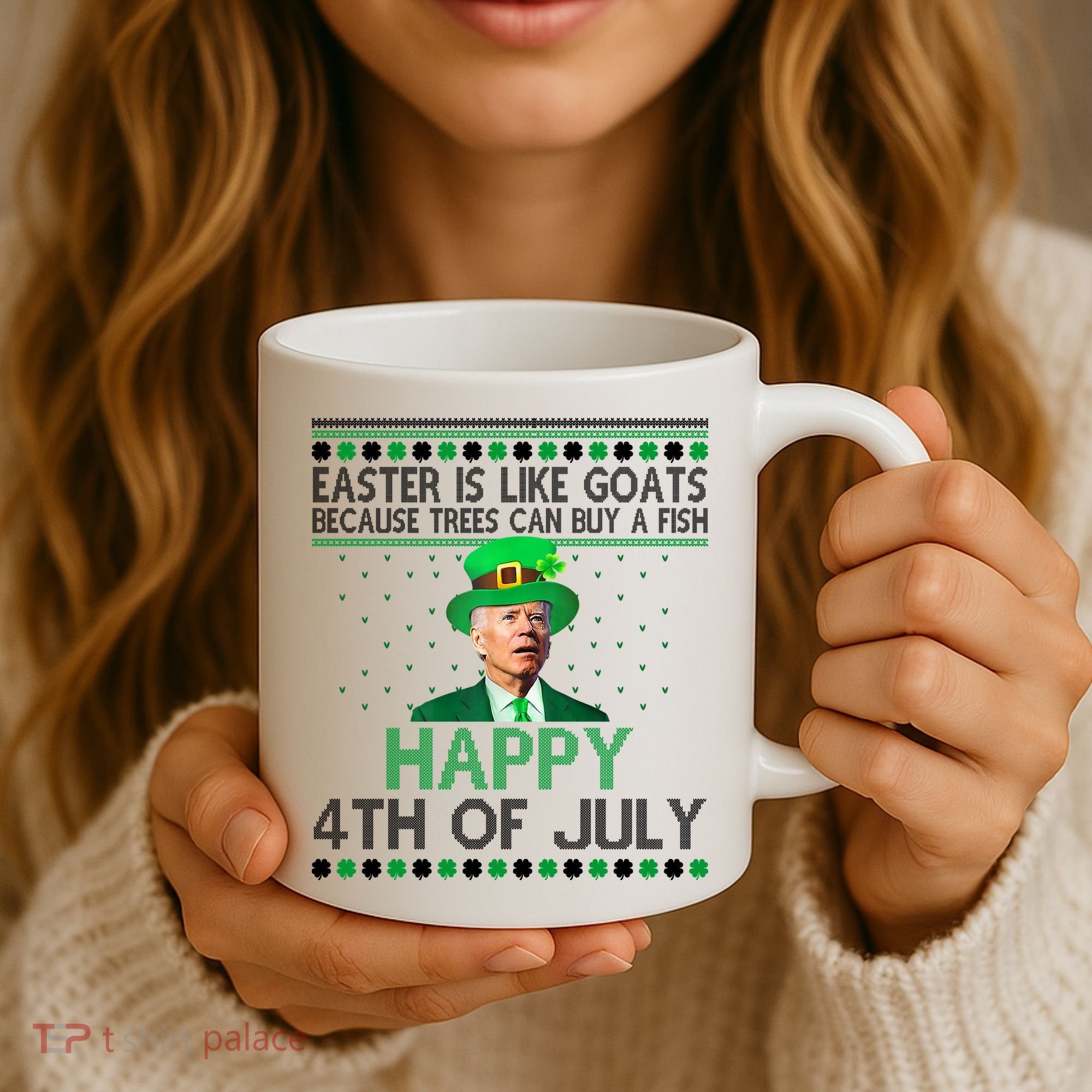 Joe Biden Happy 4th Of July Confused St Patricks Day Funny Coffee Mug