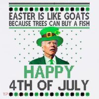 Joe Biden Happy 4th Of July Confused St Patricks Day Funny Women's Hoodie thumb 2