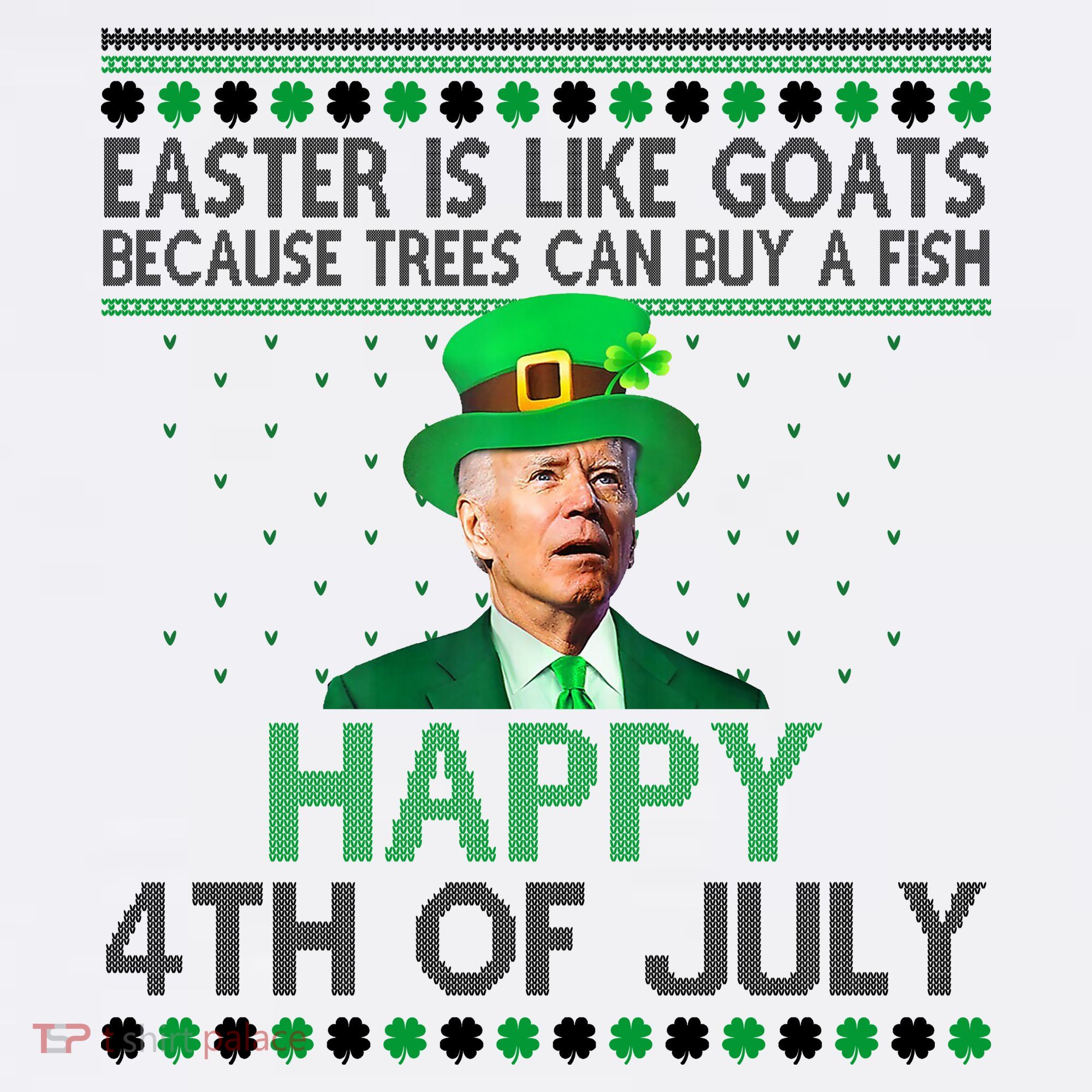 Joe Biden Happy 4th Of July Confused St Patricks Day Funny Ornament