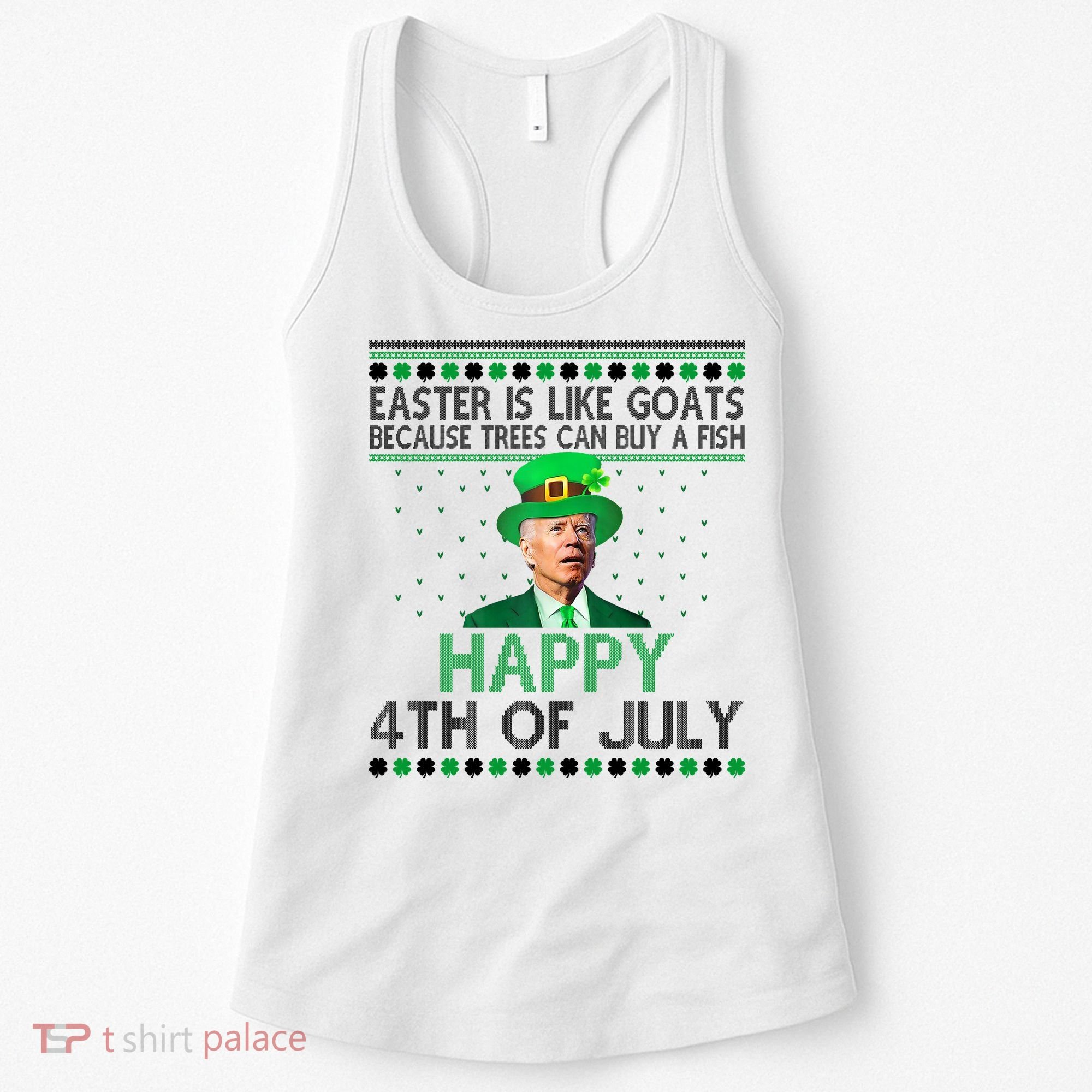 Joe Biden Happy 4th Of July Confused St Patricks Day Funny Women's Tank Top