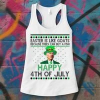 Joe Biden Happy 4th Of July Confused St Patricks Day Funny Women's Tank Top thumb 3