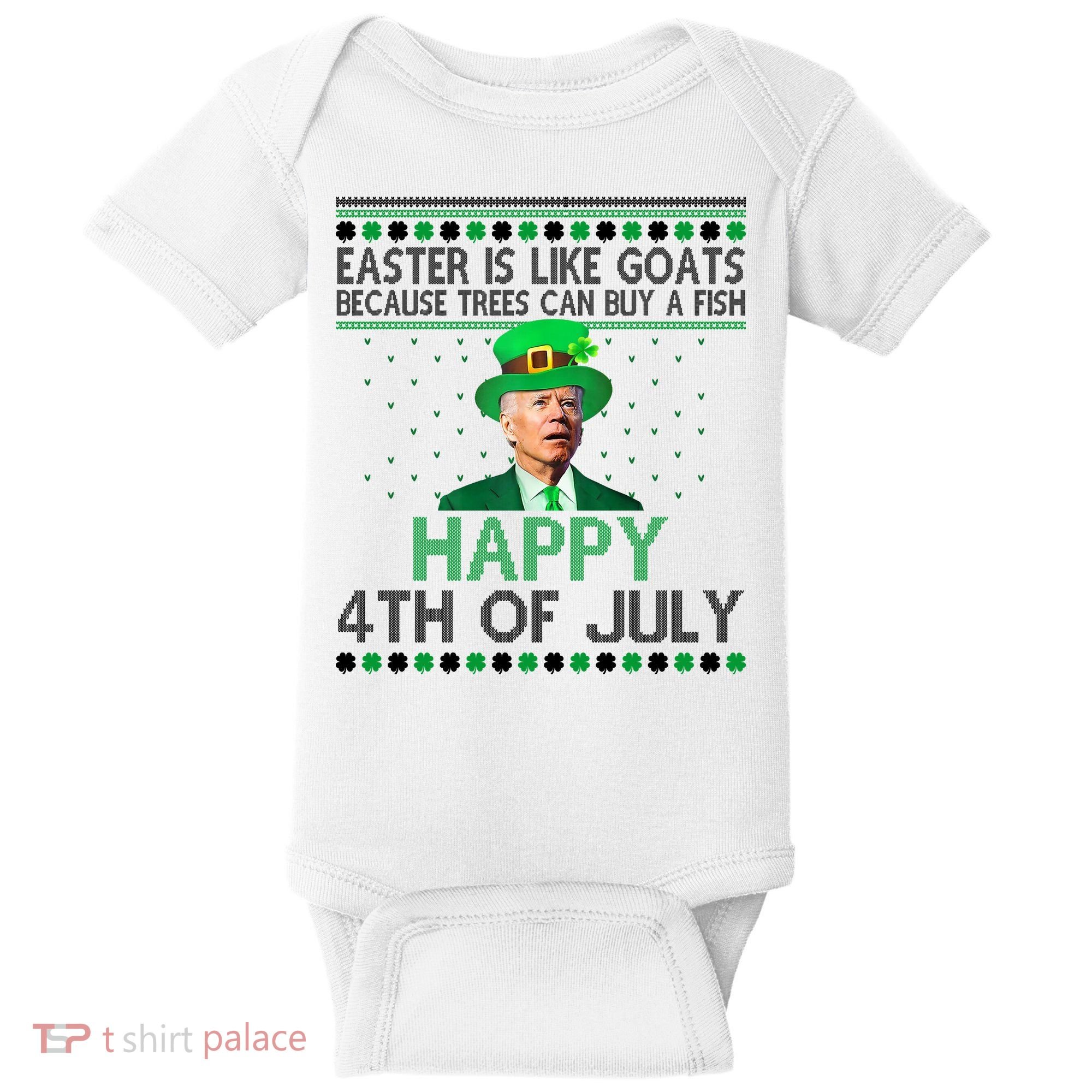 Joe Biden Happy 4th Of July Confused St Patricks Day Funny Baby Bodysuit