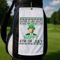 Joe Biden Happy 4th Of July Confused St Patricks Day Funny Golf Towel thumb 2