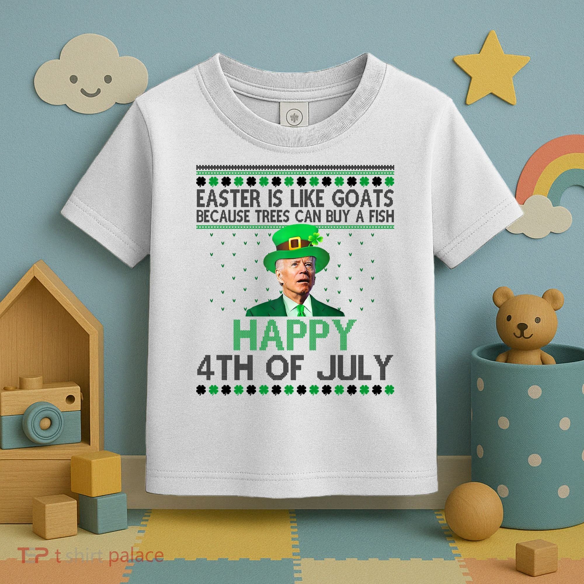 Joe Biden Happy 4th Of July Confused St Patricks Day Funny Toddler T-Shirt