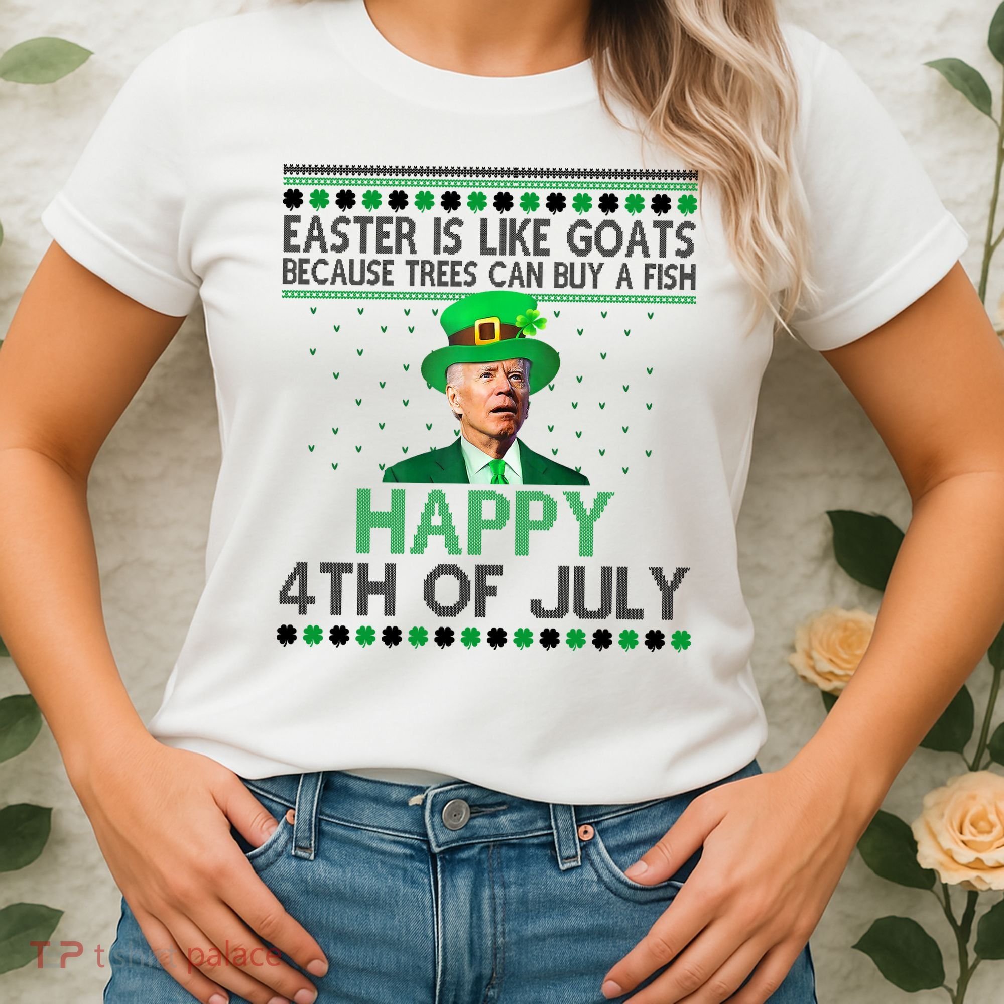 Joe Biden Happy 4th Of July Confused St Patricks Day Funny Women's T-Shirt