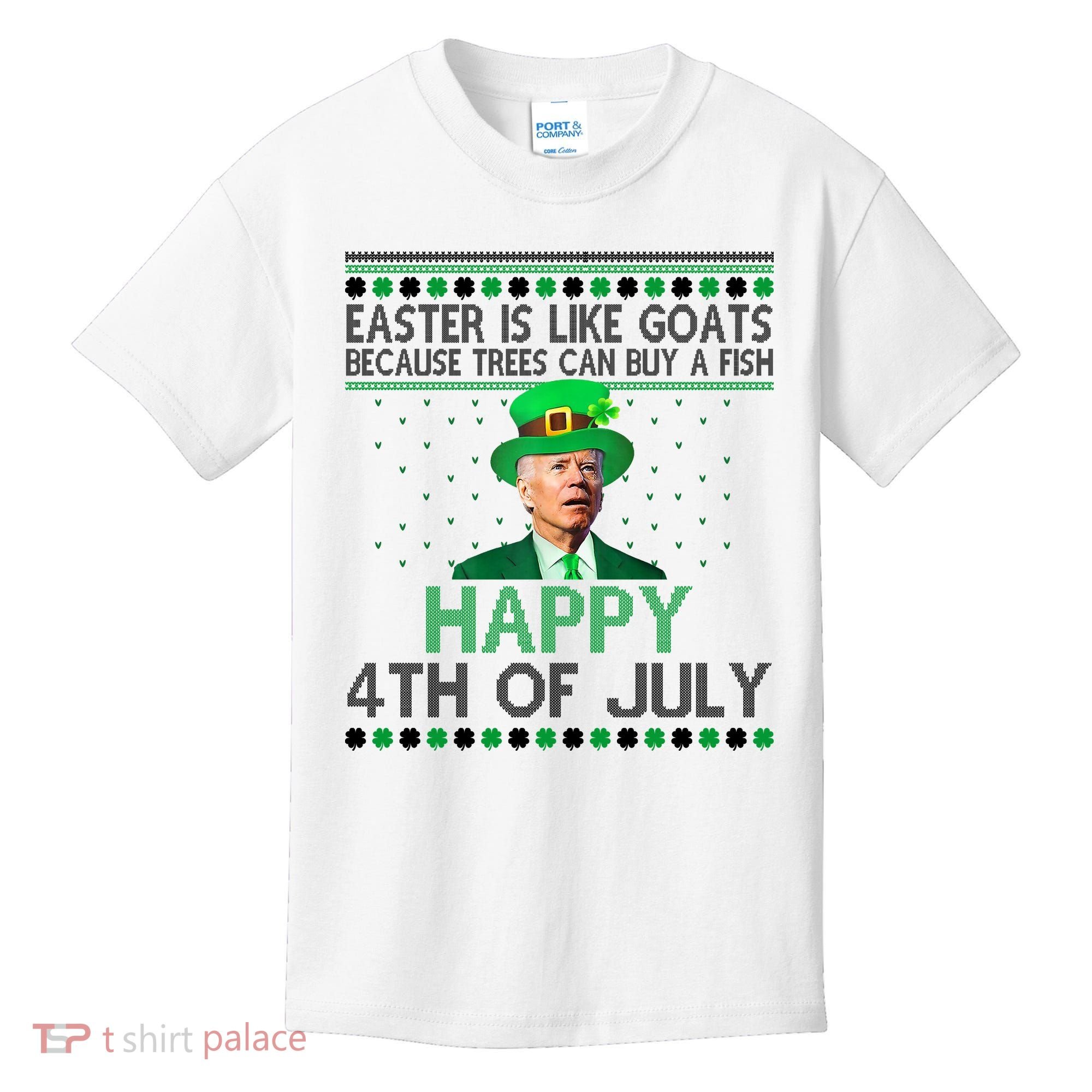 Joe Biden Happy 4th Of July Confused St Patricks Day Funny Kids T-Shirt