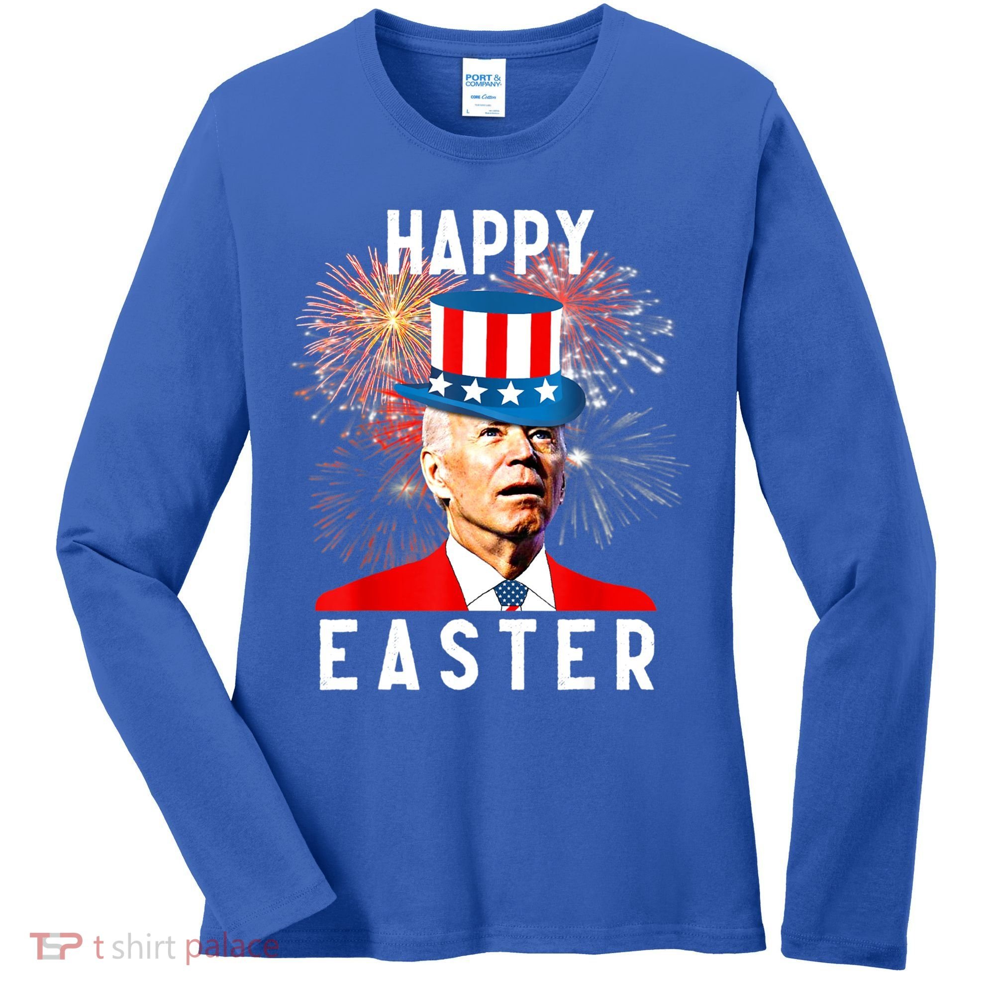 Joe Biden Happy Easter For Funny 4th Of July Women's Long Sleeve Shirt
