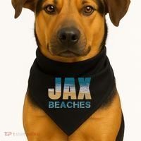 Jax Beaches Home Jacksonville Florida Vacation Souvenir Gift USA-Made Doggie Bandana thumb 1