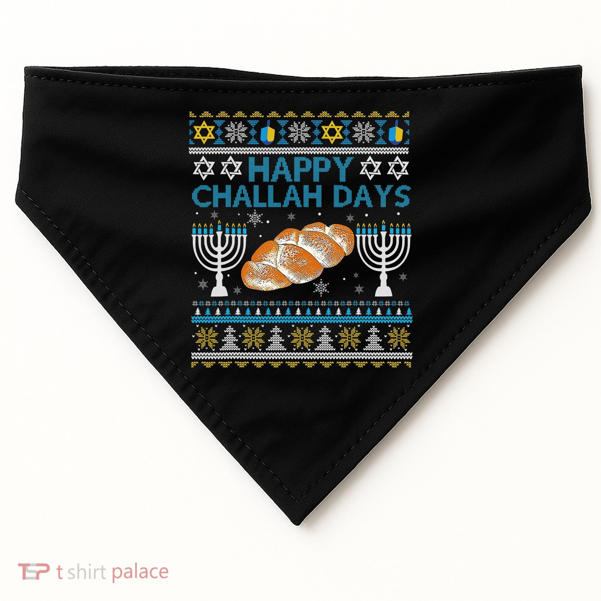  Jewish Bread Happy Challah Days Hanukkah Chanukah USA-Made Doggie Bandana