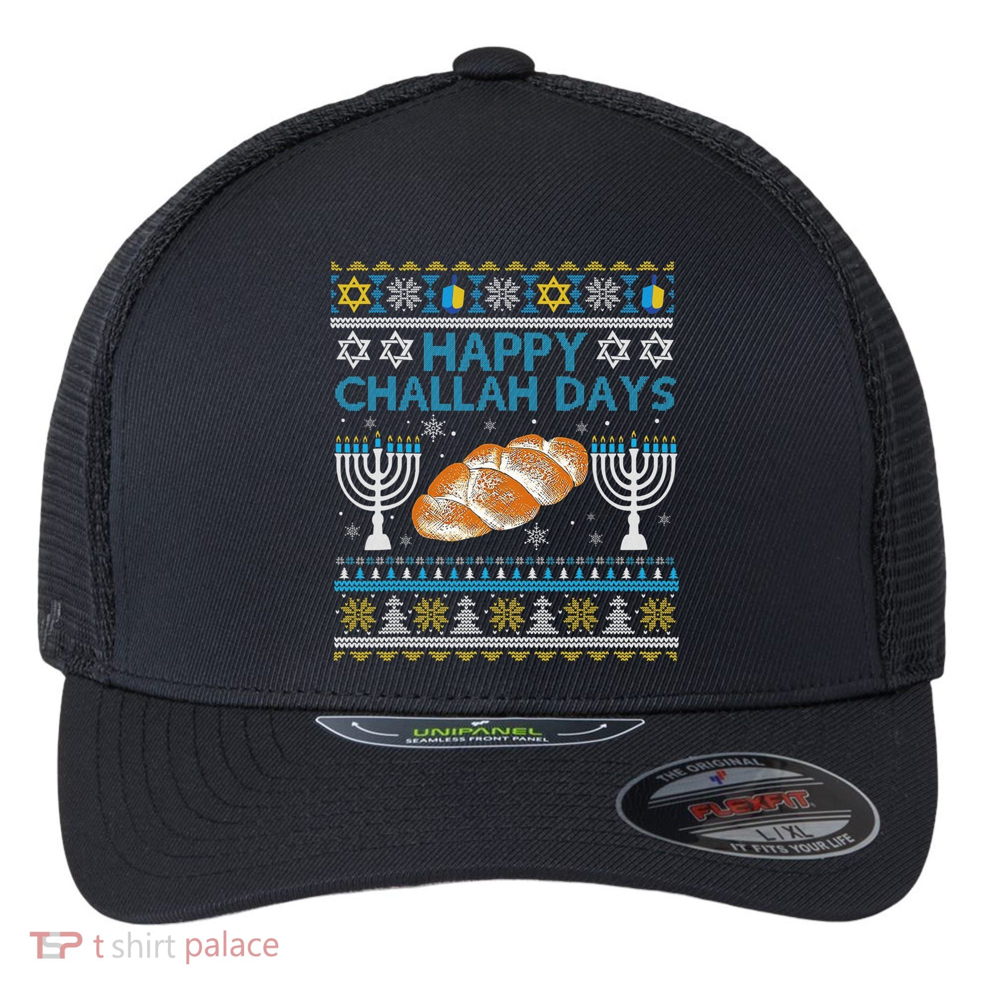  Jewish Bread Happy Challah Days Hanukkah Chanukah Flexfit Unipanel Trucker Cap