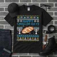  Jewish Bread Happy Challah Days Hanukkah Chanukah Tall T-Shirt thumb 3