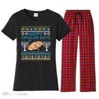 Jewish Bread Happy Challah Days Hanukkah Chanukah Women's Flannel Pajama Set thumb 0
