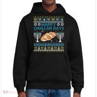  Jewish Bread Happy Challah Days Hanukkah Chanukah District V.I.T. Heavyweight Hoodie thumb 0
