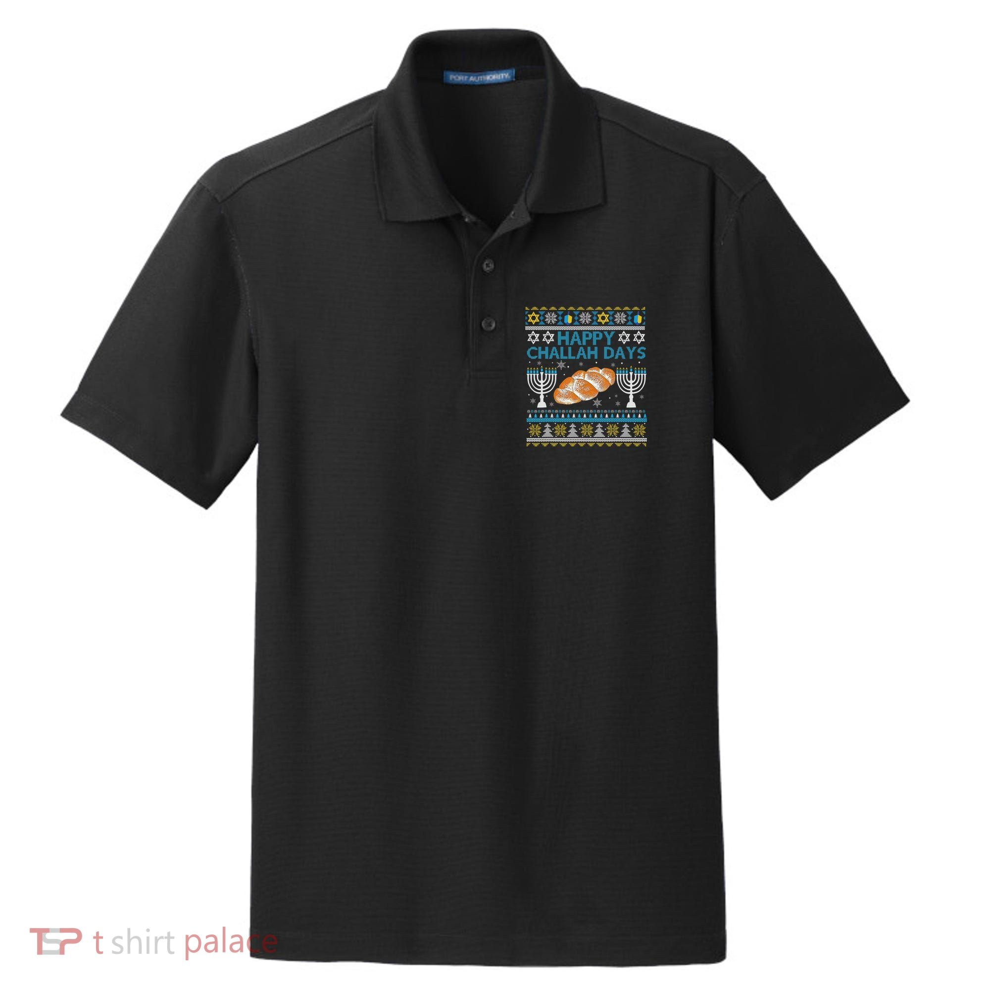 Jewish Bread Happy Challah Days Hanukkah Chanukah Dry Zone Grid Polo