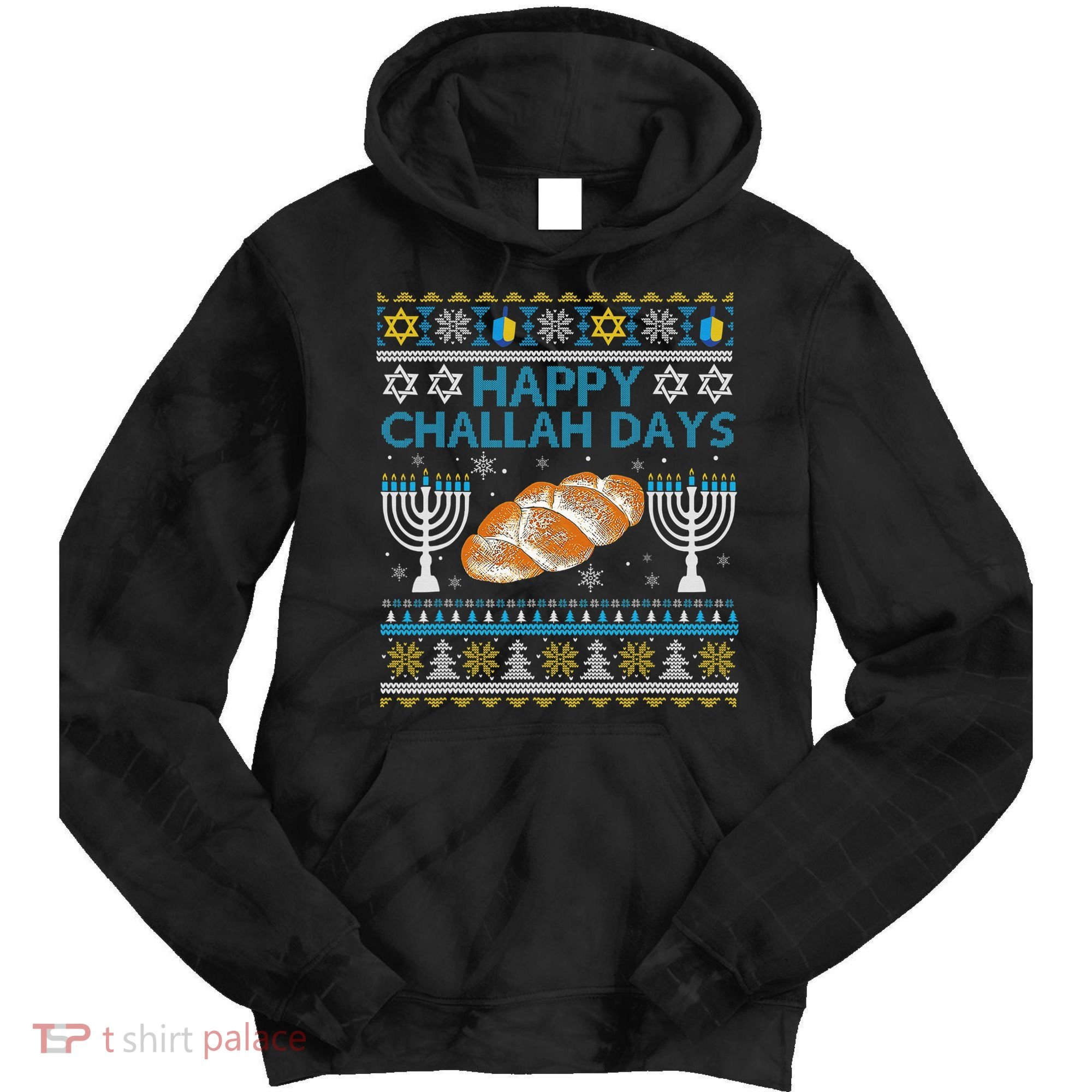  Jewish Bread Happy Challah Days Hanukkah Chanukah Tie Dye Hoodie