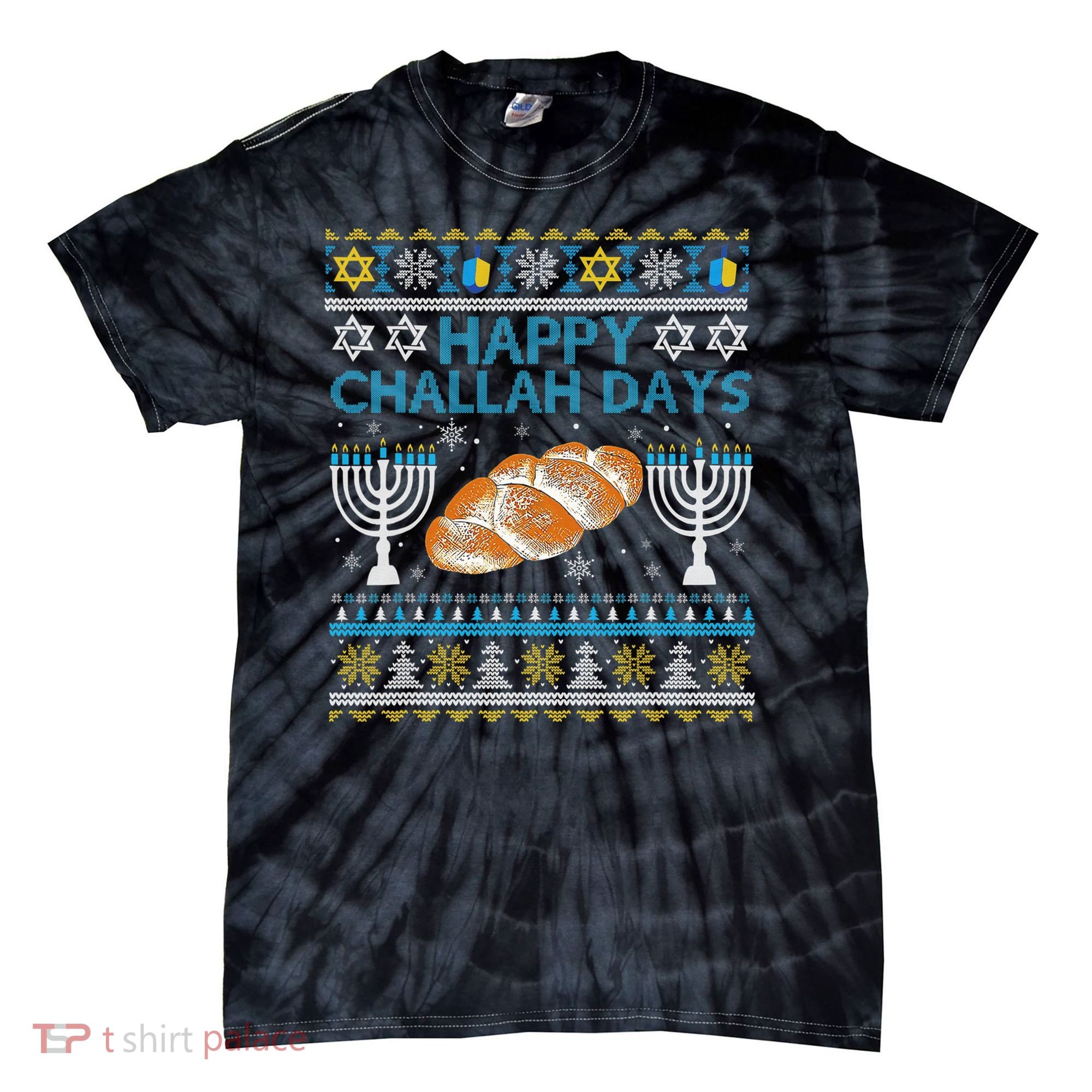  Jewish Bread Happy Challah Days Hanukkah Chanukah Tie-Dye T-Shirt