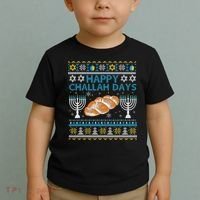  Jewish Bread Happy Challah Days Hanukkah Chanukah Toddler T-Shirt thumb 2