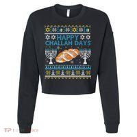  Jewish Bread Happy Challah Days Hanukkah Chanukah Cropped Pullover Crew thumb 0