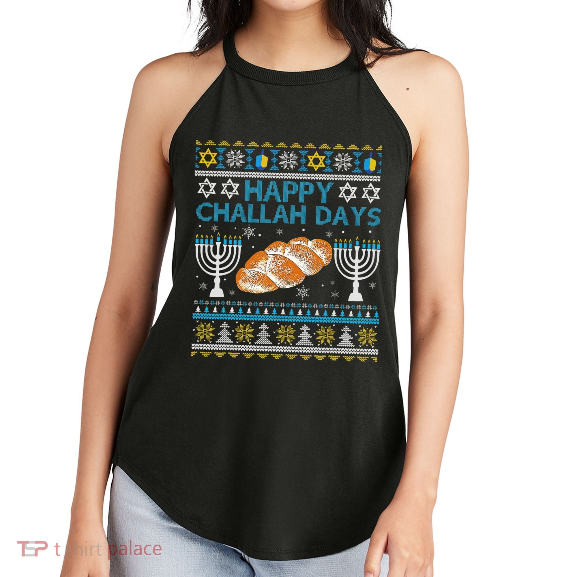  Jewish Bread Happy Challah Days Hanukkah Chanukah Women's Perfect Tri Rocker Tank