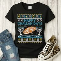  Jewish Bread Happy Challah Days Hanukkah Chanukah Women's T-Shirt thumb 3
