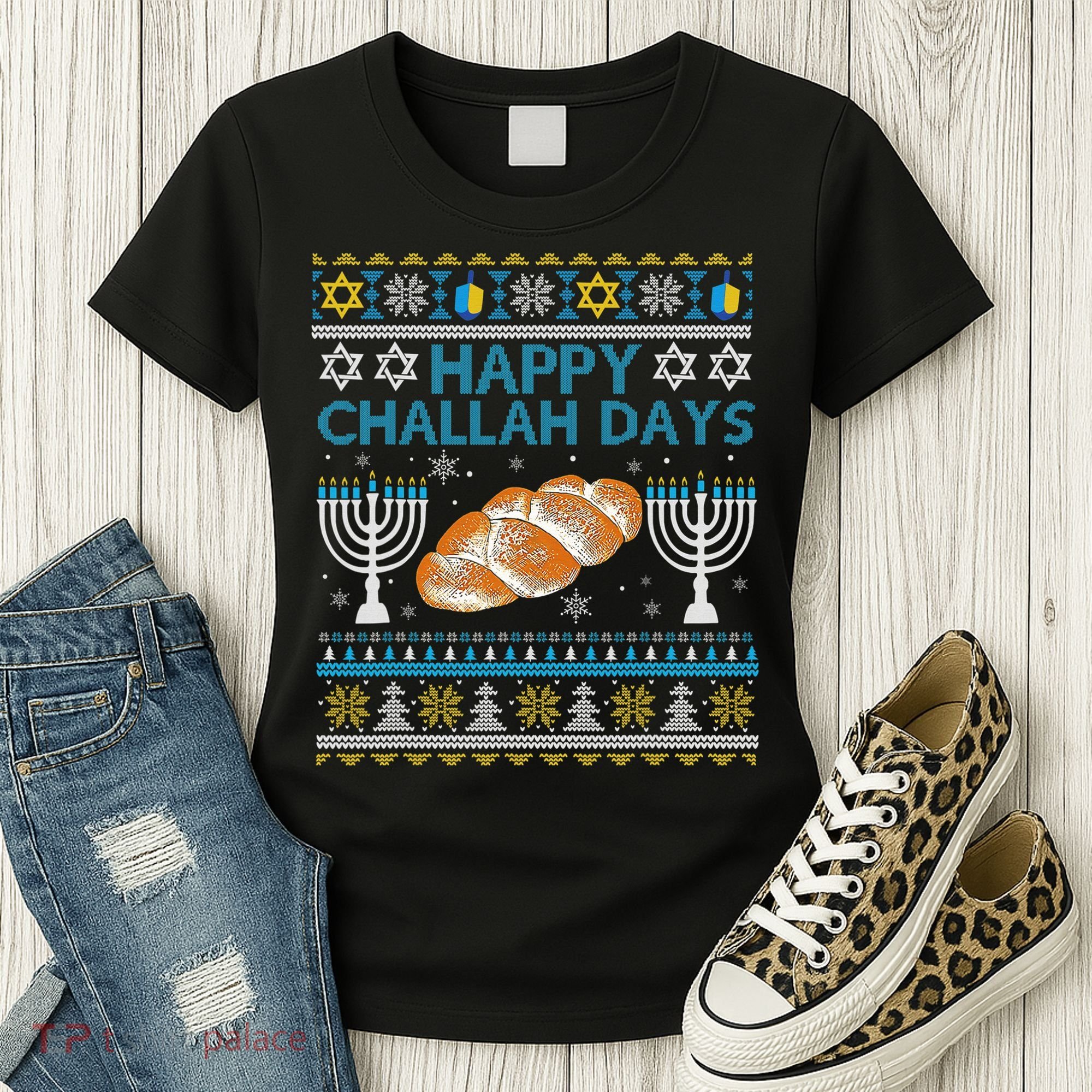  Jewish Bread Happy Challah Days Hanukkah Chanukah Women's T-Shirt